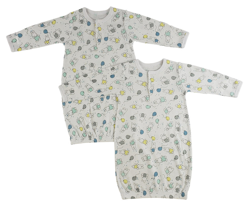 Bambini Infant Gowns - 2 Pack White