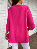 Swiss Dot Round Neck Blouse