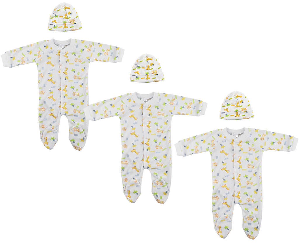 Unisex Closed-toe Sleep & Play with Caps (Pack of 6 ) NC_0707