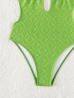 Textured Halter Neck One-Piece Swimwear