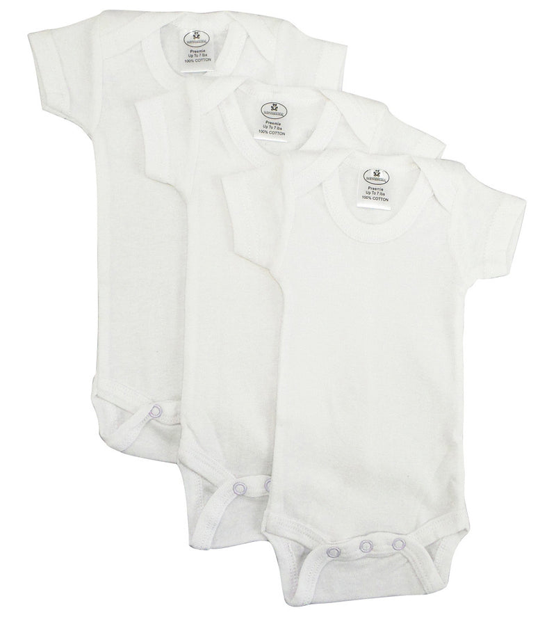 Bambini White Short Sleeve One Piece 3 Pack