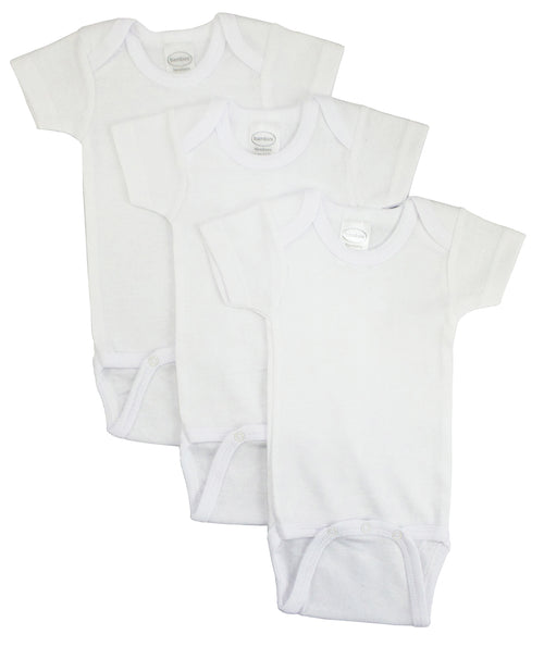 Bambini White Short Sleeve One Piece 3 Pack