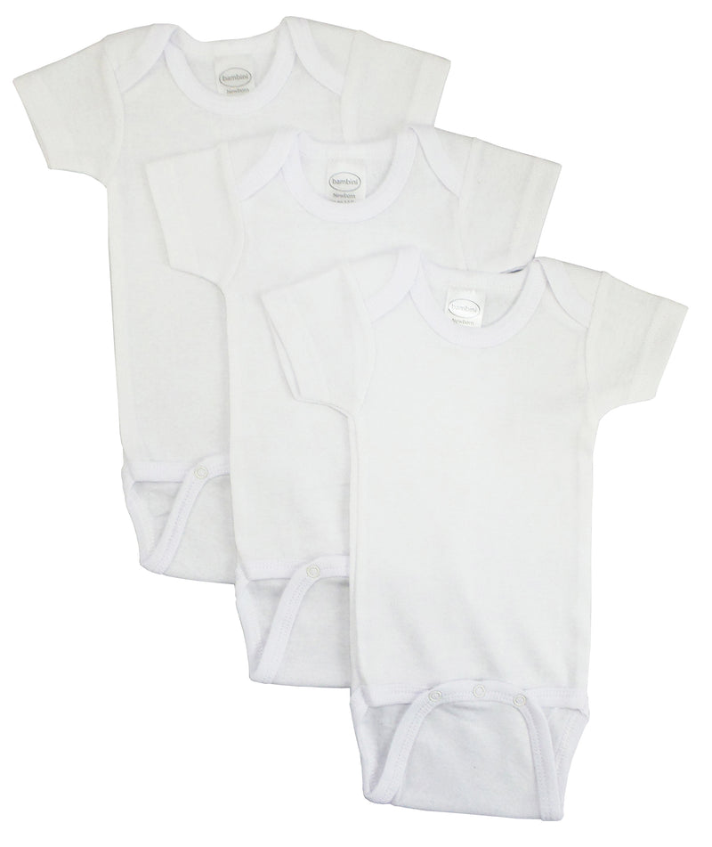 Bambini White Short Sleeve One Piece 3 Pack