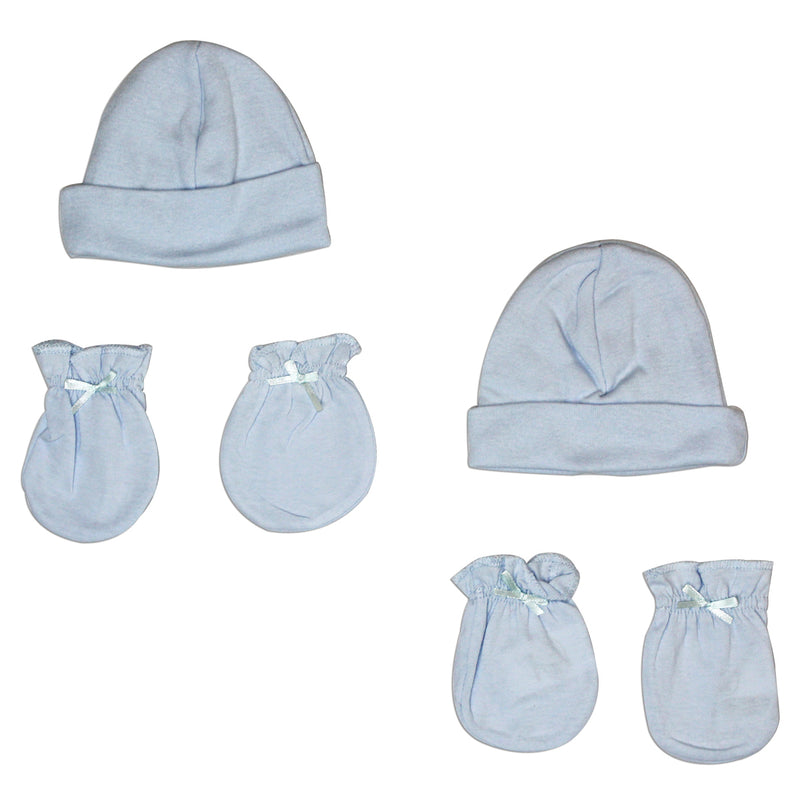 Bambini Boys' Cap and Mittens 4 Piece Layette Set
