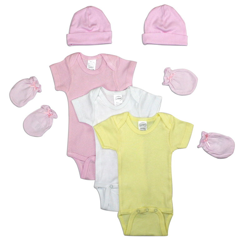 Bambini Newborn Baby Girls 7 Pc Layette Baby Shower Gift Set