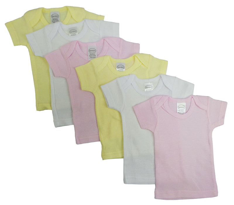 Bambini Girls Pastel Variety Short Sleeve Lap T-shirts 6 Pack