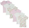 Bambini Girls Pastel Variety Short Sleeve Lap T-shirts 6 Pack