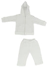 White Interlock Sweat Pants and Hoodie Set