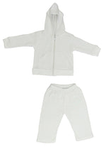 White Interlock Sweat Pants and Hoodie Set