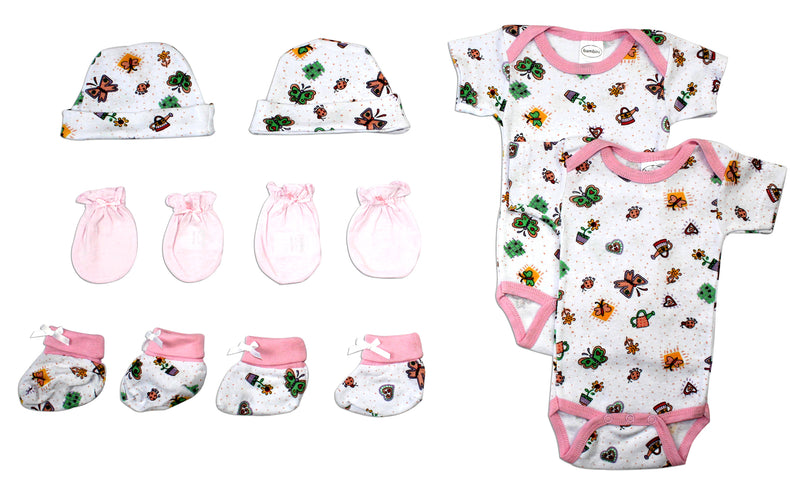 Bambini Newborn Baby Girls 8 Pc Layette Baby Shower Gift Set