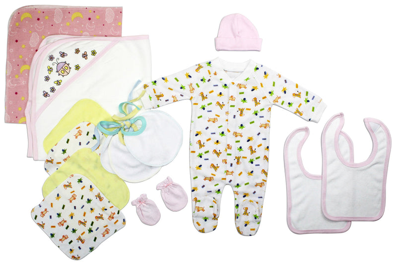 Bambini Newborn Baby Girls 14 Pc Layette Baby Shower Gift Set