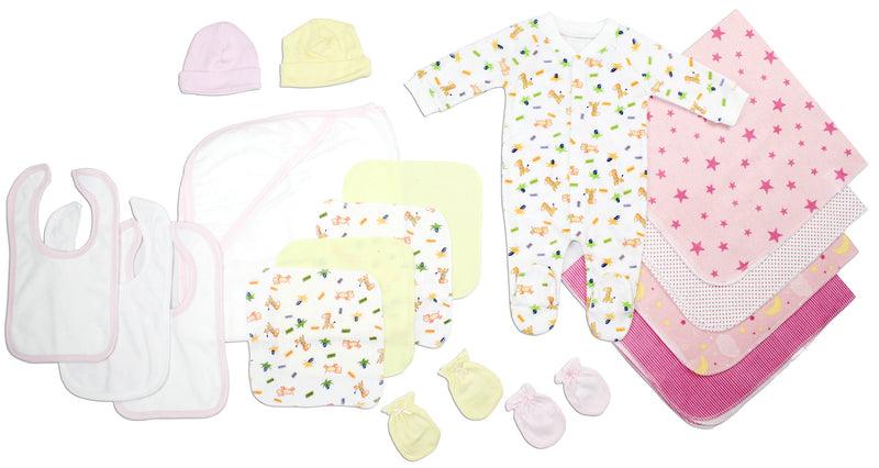 Bambini Newborn Baby Girls 17 Pc Layette Baby Shower Gift Set
