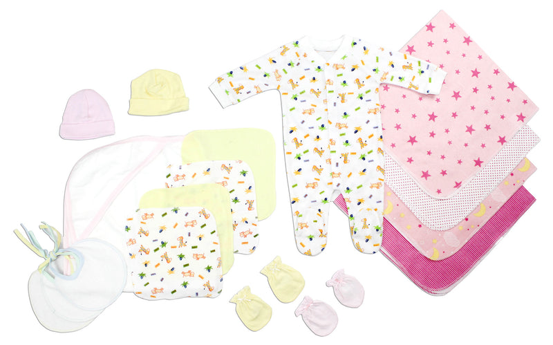 Bambini Newborn Baby Girls 17 Pc Layette Baby Shower Gift Set