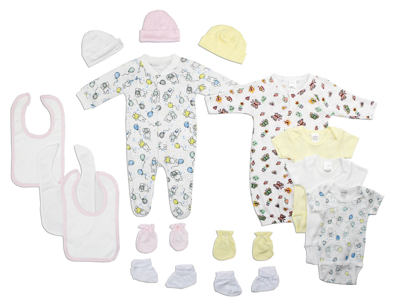 Bambini Newborn Baby Girls 15 Pc Layette Baby Shower Gift Set