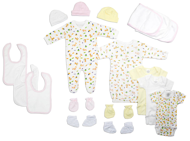 Bambini Newborn Baby Girls 18 Pc Layette Baby Shower Gift Set