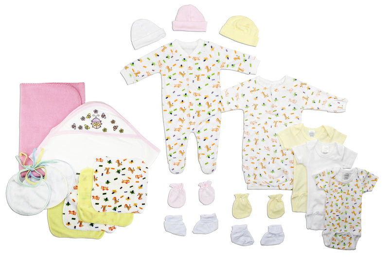 Bambini Newborn Baby Girls 21 Pc Layette Baby Shower Gift Set