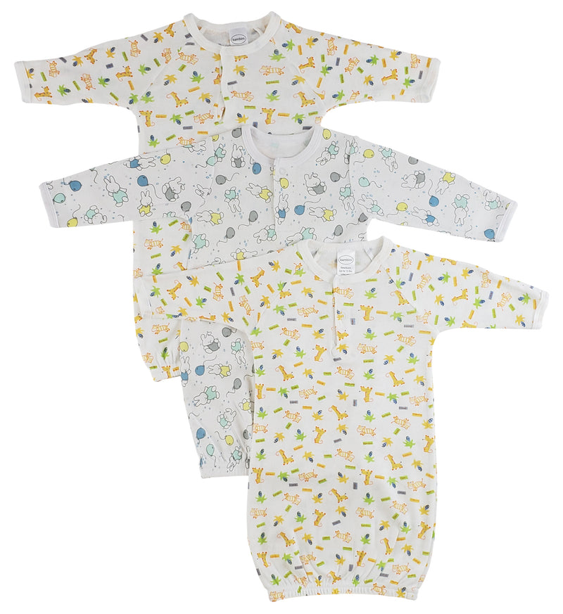 Bambini Infant Gowns - 3 Pack Print (3)