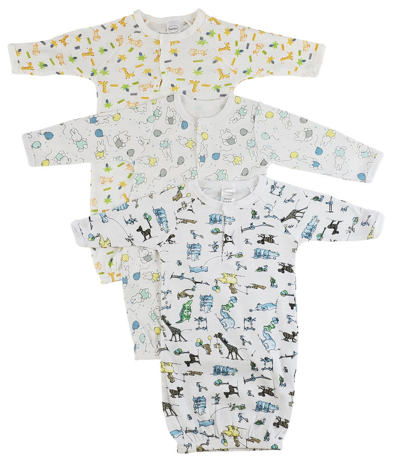 Bambini Infant Gowns - 3 Pack White