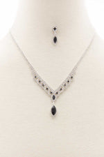 Marquise Shape Rhinestone Necklace