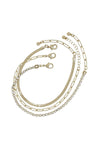 Metal Chain Rhinestone Bracelet 3 Pc Set