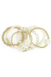 Pearl Metal Ball Stertch Bracelet Set