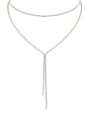 Rhinestone Simple Lariat Layer Necklace