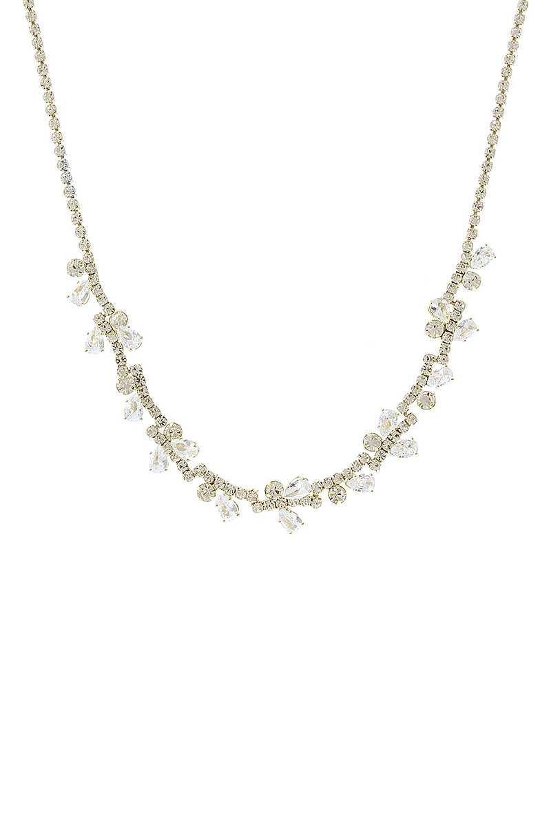 Crystal Flower Collar Necklace