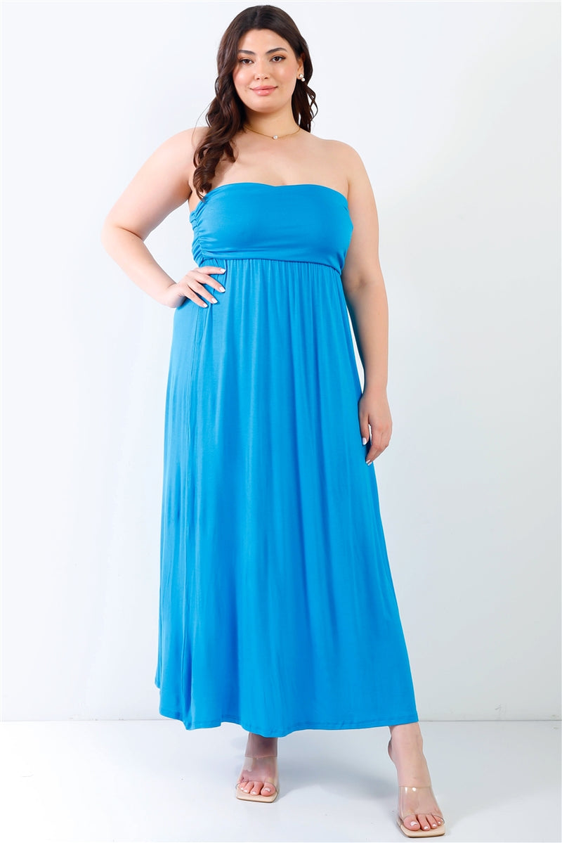 mermaid Plus Blue Sleeveless Maxi Dress