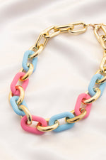 Smooth Texture Oval Link Necklace
