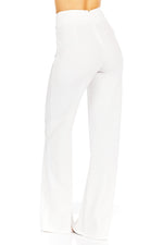 Front-line Flared Leg Design Solid Pants