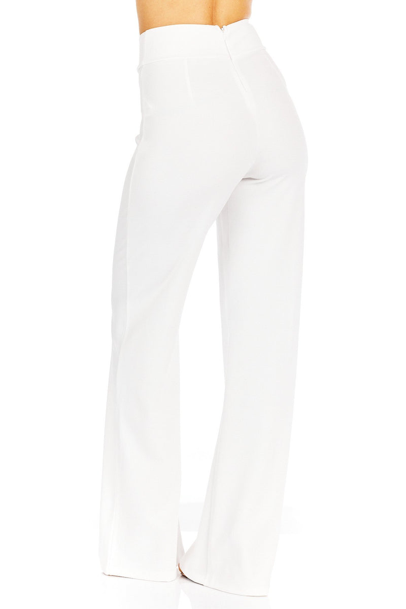 Front-line Flared Leg Design Solid Pants