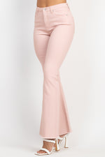 Frayed Bell Bottom Colored Denim Jeans