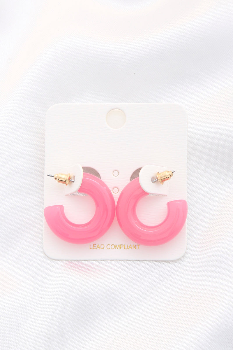 Color Acrylic Pipe Hoop Earring