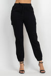 Solid High-rise Pocketed Jogger Pants