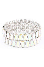 Rectangle Rhinestone Stretch Bracelet