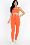 Solid Tie Front Cut Out Jumpsuit