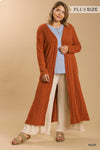 Open Front Long Body Cardigan