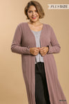 Open Front Long Body Cardigan