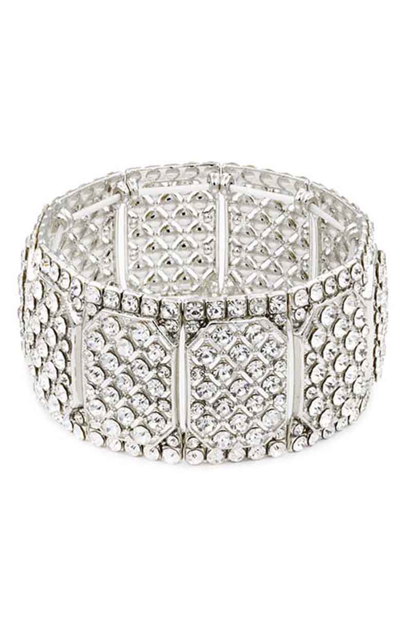 Rhinestone Wide Stretch Bracelet