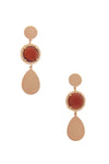 Round Gem Teardrop Dangle Earring