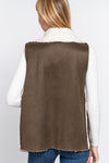 Shawl Faux Suede Fur Bonded Vest