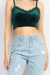 Sleeveless Corset Velvet Crop Top