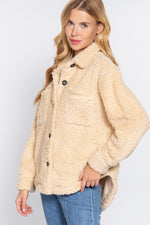 Long Slv Flap Pocket Oversize Jacket