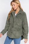 Long Slv Flap Pocket Oversize Jacket