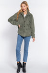 Long Slv Flap Pocket Oversize Jacket