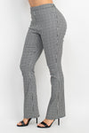 Houndstooth Fitted Flare Pants