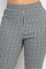 Houndstooth Fitted Flare Pants