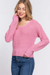 Dolman Slv Strappy Open Back Sweater