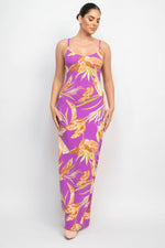 Scoop Tropical Print Maxi Dress