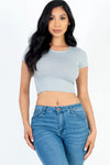 Short Sleeve Roundneck Crop Top